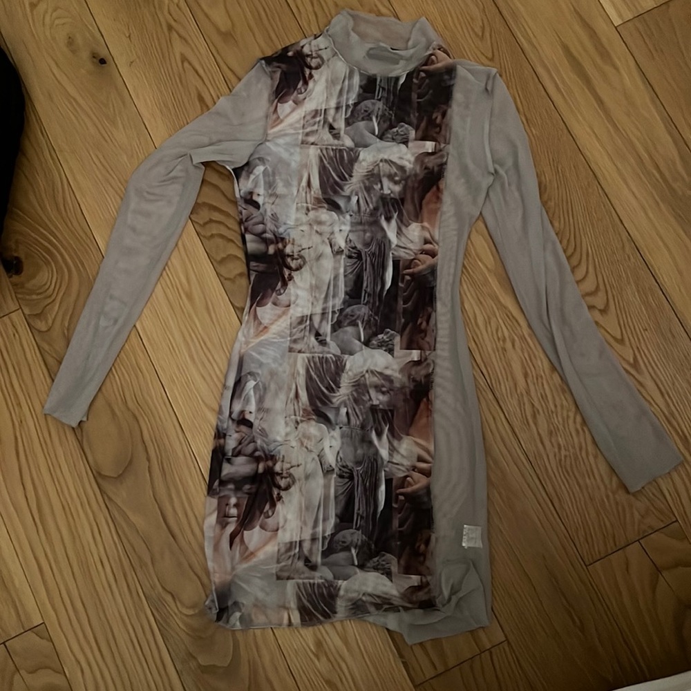 Mesh Dress with Ancient Roman or Greek Graphics
